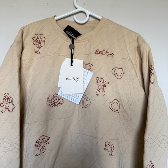 Ottod’Ame Women Quilted Sweater 8 Made In Italy Quiet Luxury Whimsical Celestial - Picture 3 of 11